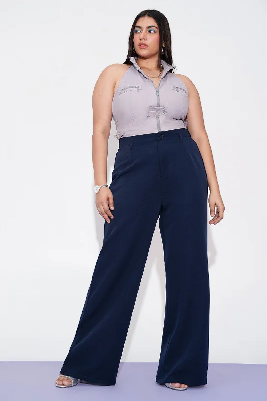 Super Bargain Neon Navy Curve Adjustable Korean Pants