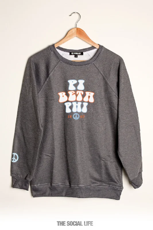 Can't Resist Pi Beta Phi Peace Raglan Crewneck
