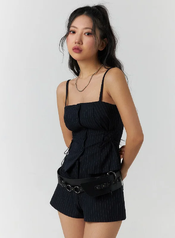 Major Deal Stripe Tie Strap Top CF405