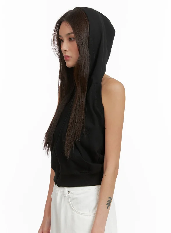 Extra Savings Zip-Up Hoodie Sleeveless Top CY424