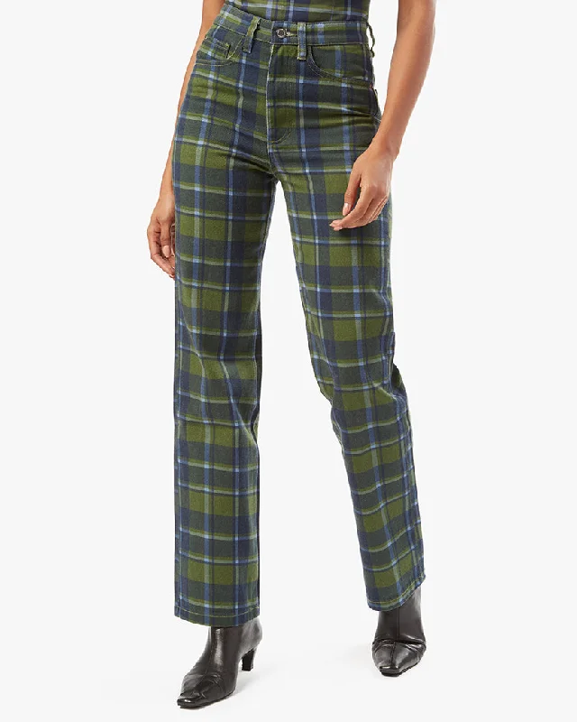 Flash Deals High Rise Classic Plaid Dad Jean
