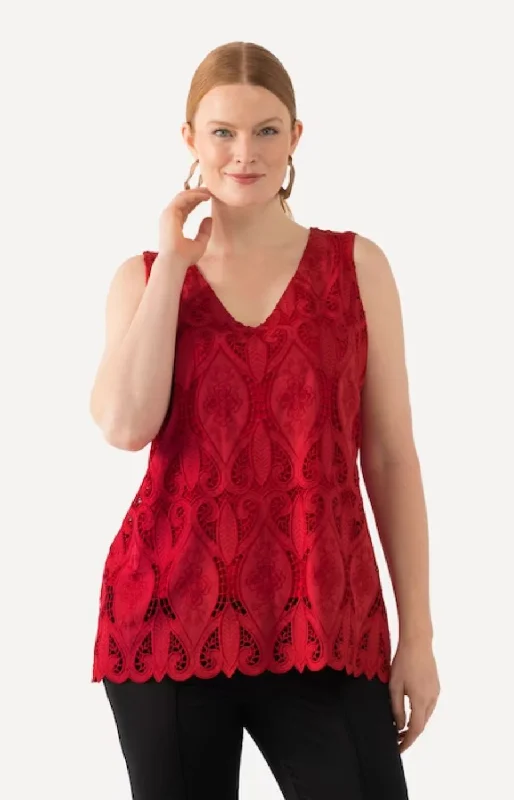 Low Price Ulla Popken Sleeveless Lace Vest from The Luxury Selection