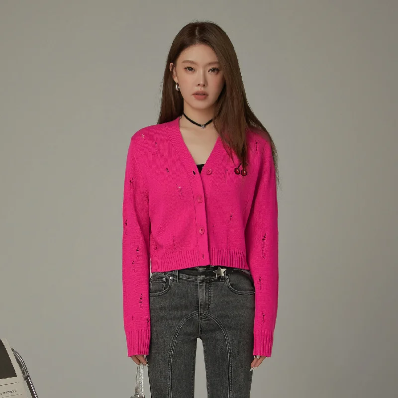 New Arrival Cherry Crop Cardigan