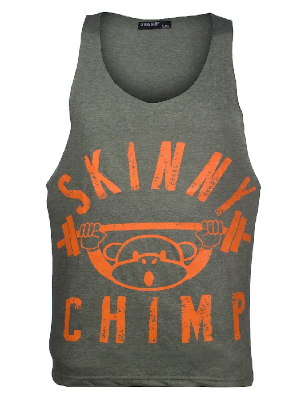 Friends and Family Sale Classic Raw Cut Gym Vest -  Khaki Orange