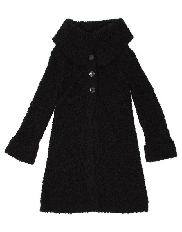 Hurry In MONSOON Womens Overcoat UK 8 Small Black Acrylic