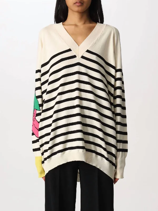 Weekend Savings Sensation Sloucher Pullover In Cream/black