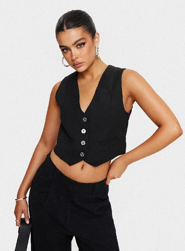 Weekend Discounts to Indulge In Lavine Vest Top Black