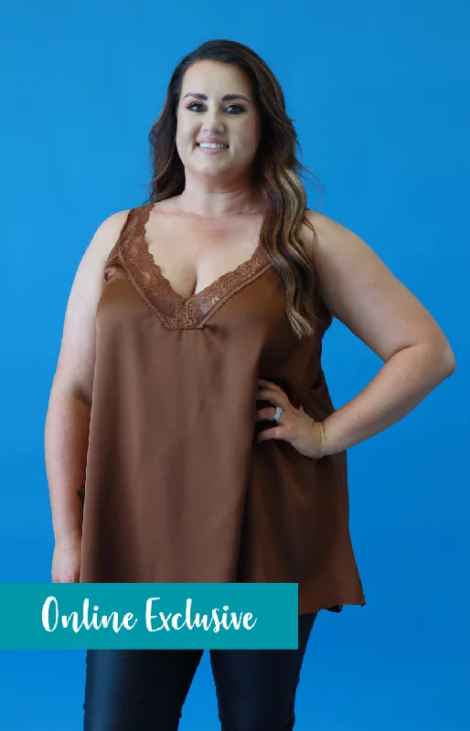 Special Price Jade Lace Trim Vest in Brown
