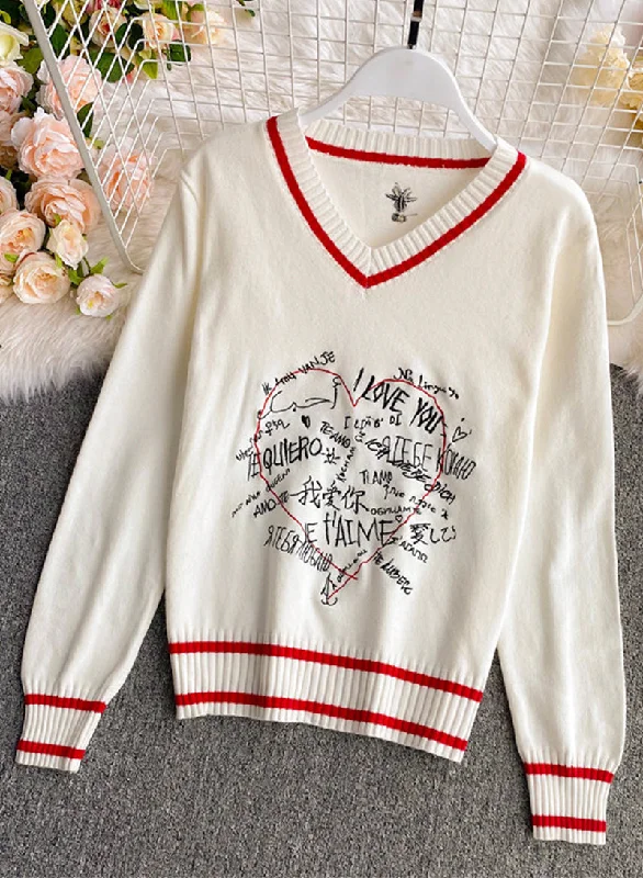 Don't Wait Sweater long sleeve multilingual "I love you" sweater  091