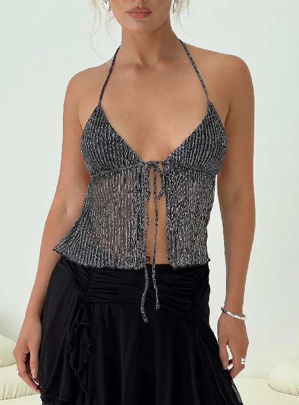 Hot Deal Chantria Top Black Glitter