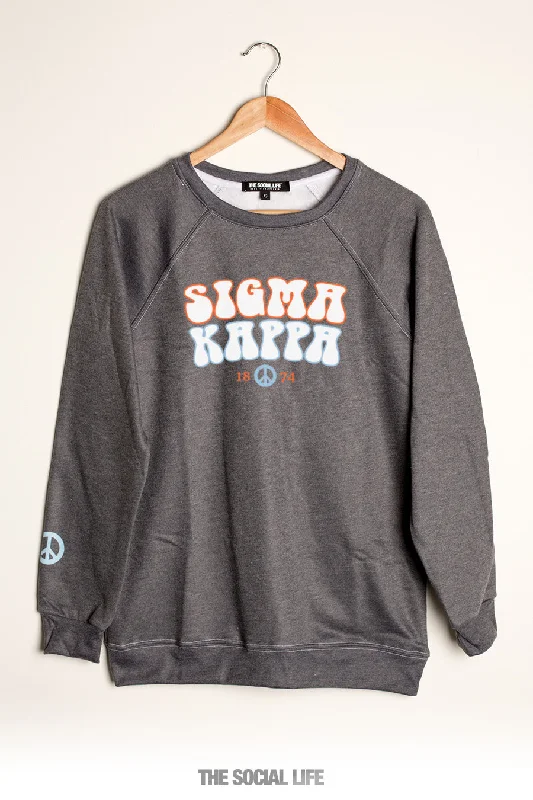Bonus Offer Sigma Kappa Peace Raglan Crewneck