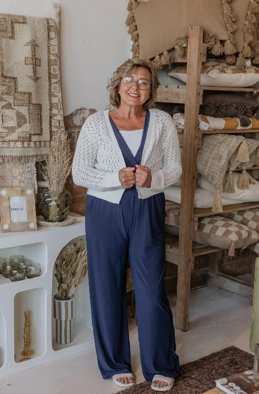 Weekend Discounts to Enjoy KAPA OPEN FRONT KNITTED WHITE CARDIGAN