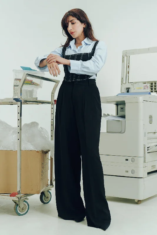 Weekend Sale: Don't Miss Out Solid Black Super Flared Korean Pants