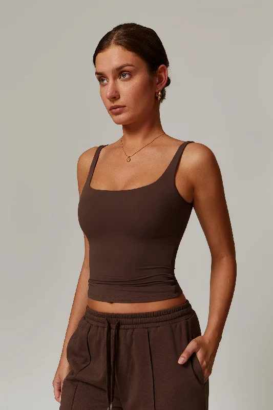 Hurry In Ellie Sleeveless Top - Brown