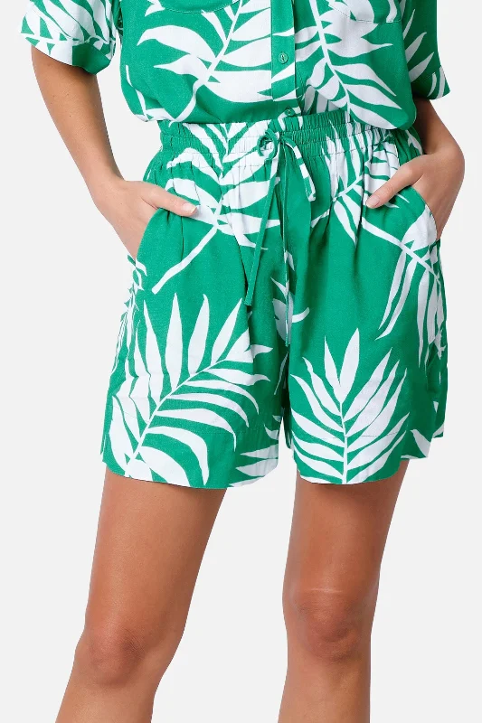 Palazzo Shorts PALM SILHOUETTE GREEN