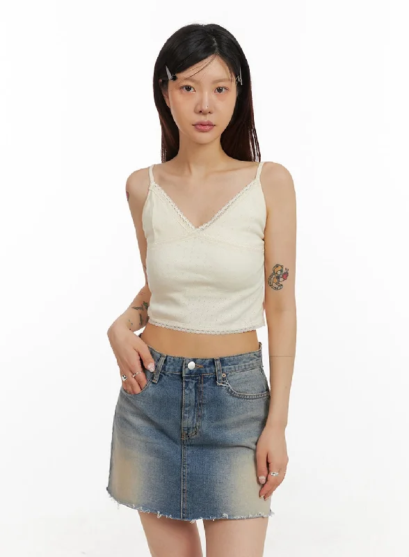 Sale Event Lace Sweetheart Crop Cami Top IY410