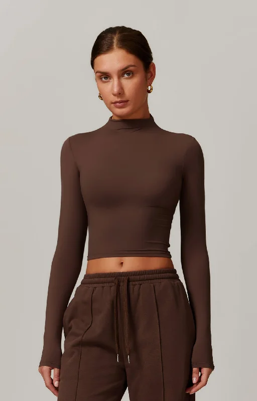 Act Fast Ellie Long Sleeve Top - Brown