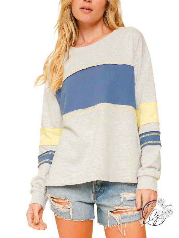 Steals and Deals Color Block French Terry Crewneck