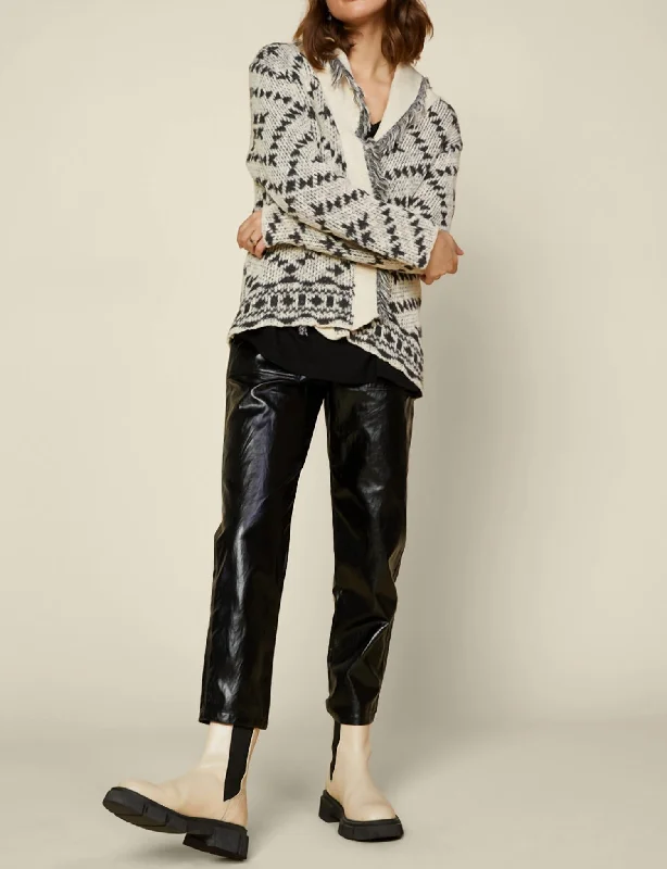 Weekend Discounts to Savor Carthage Open Knit Cardigan In Black/ivory