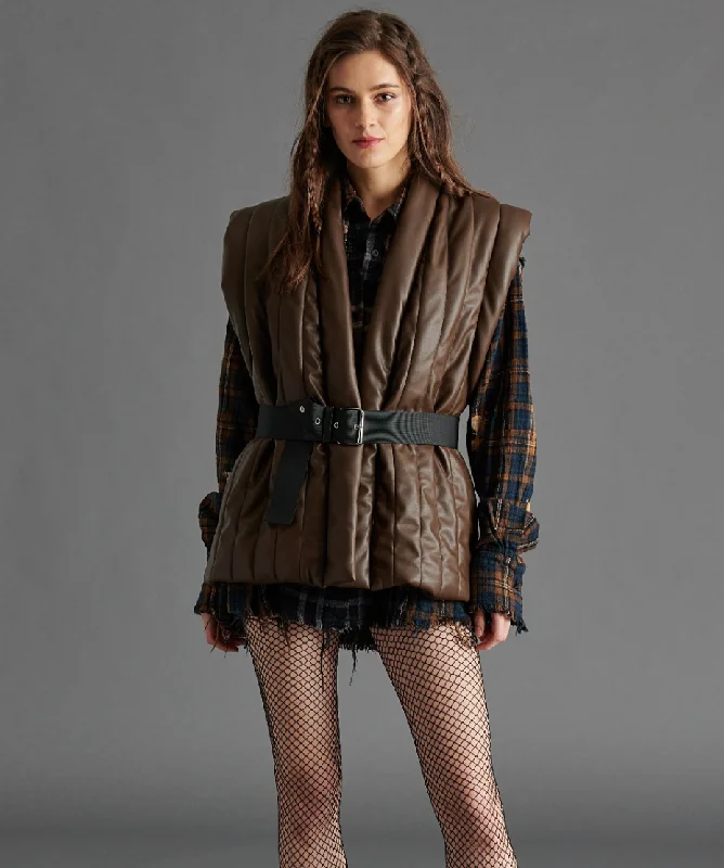 Shop and Save Black Puffer Vest by Steve Madden