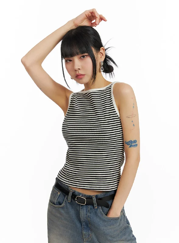 Huge Savings Striped Cotton Sleeveless Top IM414