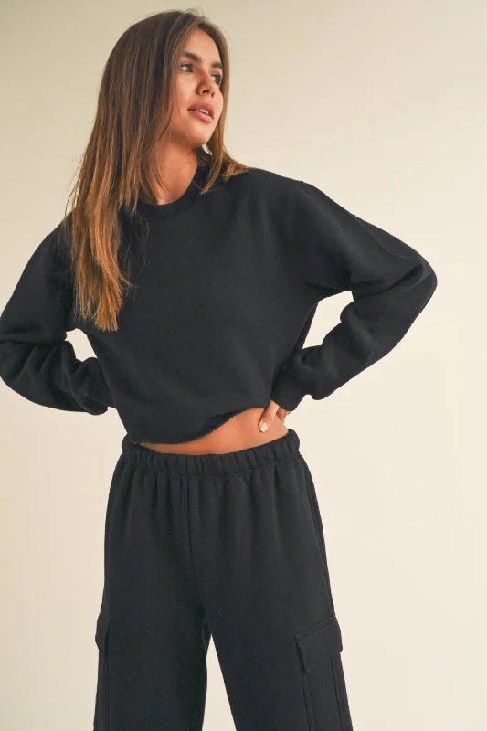 One-Day Only Utility Cropped Fleece Sweatshirt