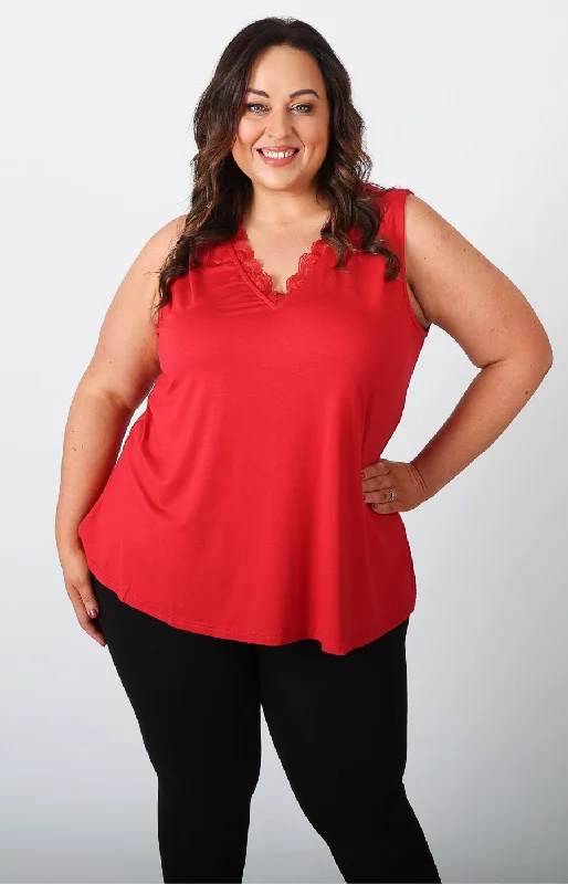 Midnight Madness Mellomi Ava Lace Vest in Red