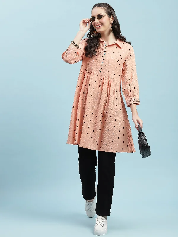 Online Specials Women Peach Solid Tunic