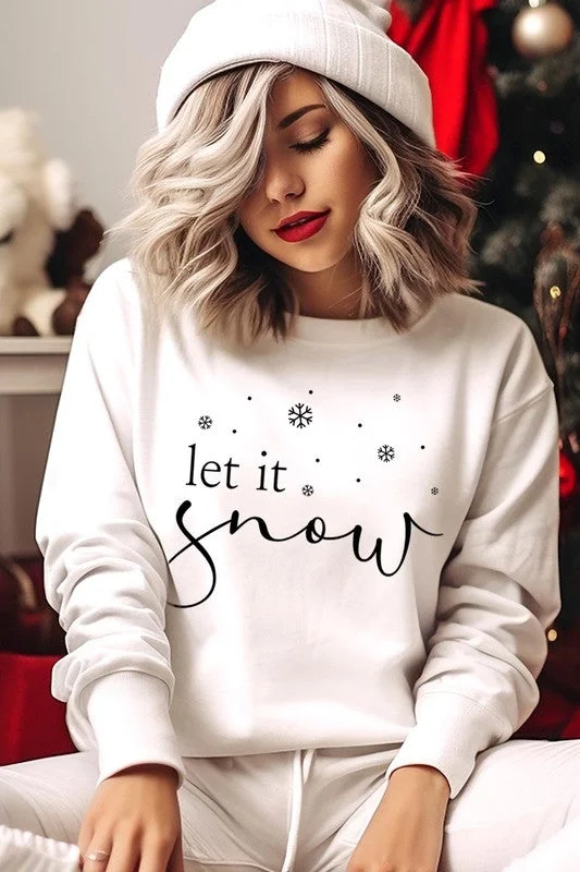 Low Prices Let it Snow Graphic Fleece Sweatshirts