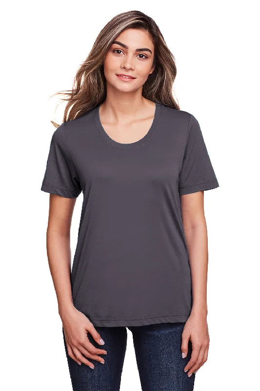 Huge Savings Core 365 Womens Fusion ChromaSoft Performance Moisture Wicking Short Sleeve Scoop Neck T-Shirt - Carbon Grey