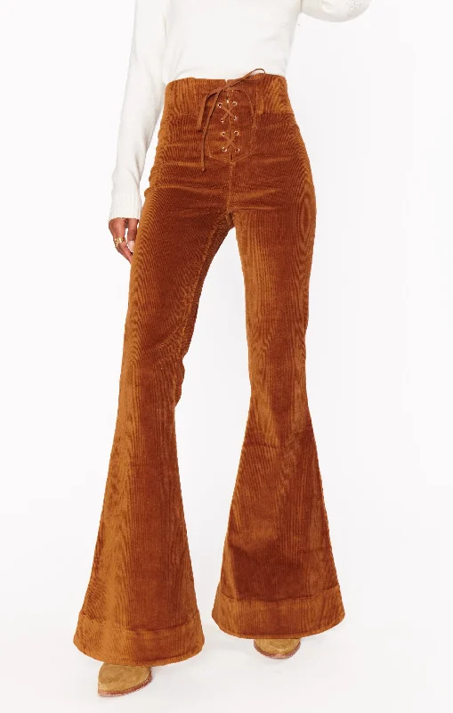 YEAR-End Clearance Cam Cam Bells ~ Saddle Brown Corduroy