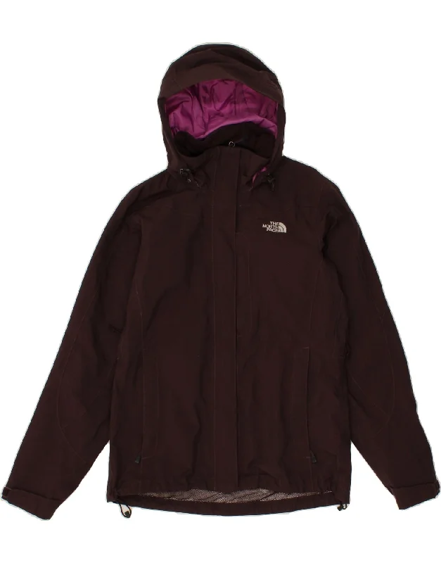 THE NORTH FACE Womens Oversized Hooded Rain Jacket UK 10 Small Burgundy