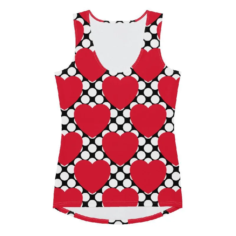 Weekend Discounts to Celebrate ELLIE LOVE DOT red black - Tank Top