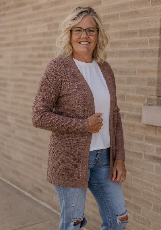 Weekend Savings Bonanza DAWN WAFFLE TEXTURED OPEN FRONT CARDIGAN 2 COLOR OPTIONS