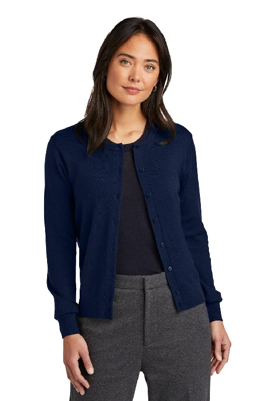 Brooks Brothers Womens Merino Long Sleeve Button Front Cardigan Sweater - Navy Blue Blazer - New