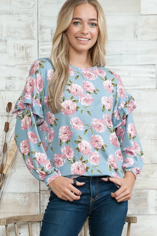 Loyalty Reward Floral Print Light Sweater Knit
