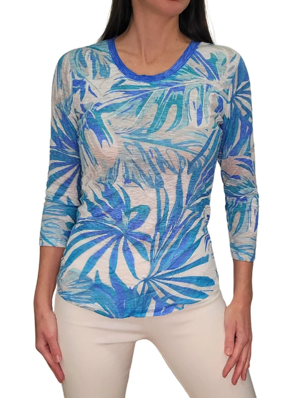 Markdown Sale David Cline 3/4 Sleeve Crew Neck Top - Wave