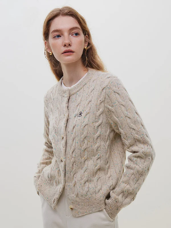 Act Fast 100% Wool Twisted Blossom Coat Casual Knit Sweater Cardigan