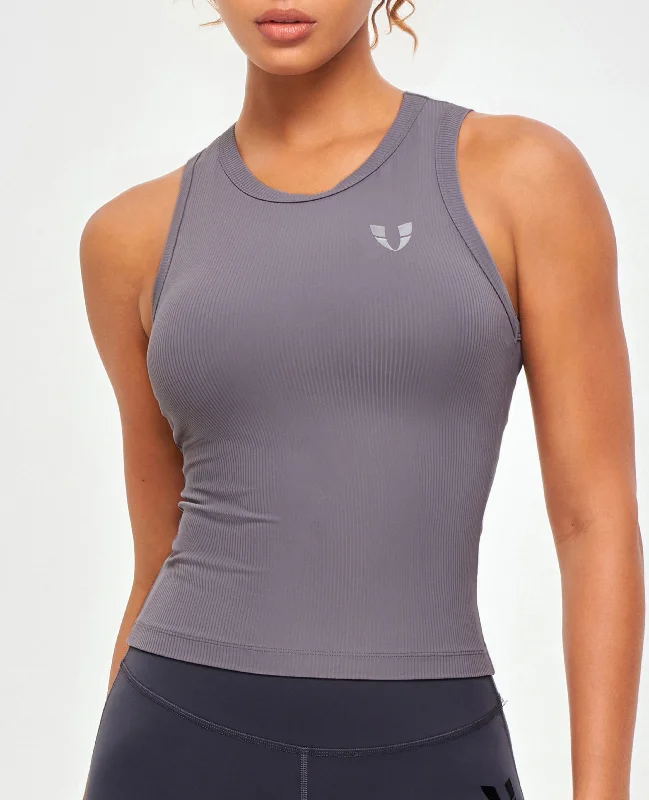 Limited Supply Ribbed Workout Tank - Gray Purple