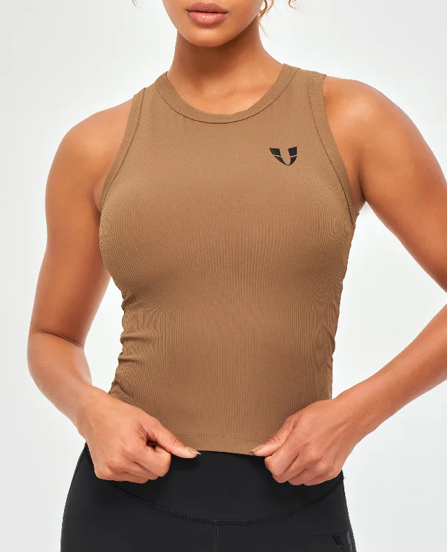 Savings Event Ribbed Workout Tank - Brown