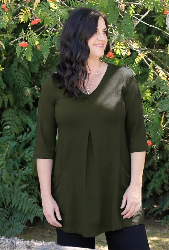 Time-Sensitive Playful Tunic - Olive Bamboo