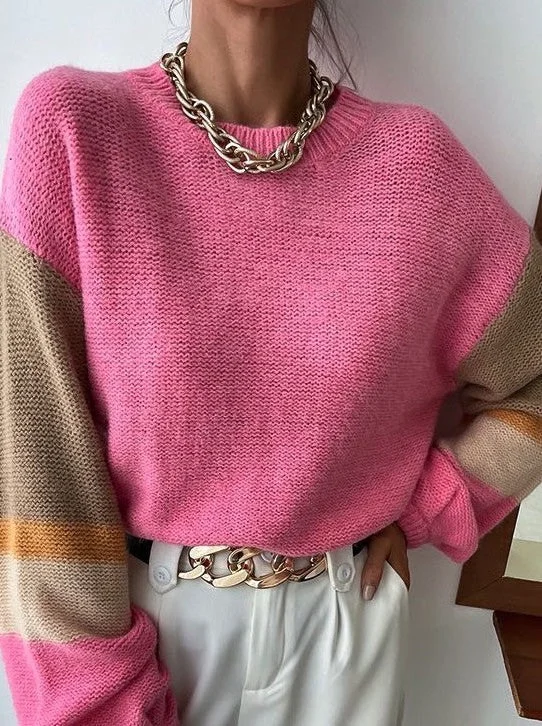 Special Buy Color block knit sweater