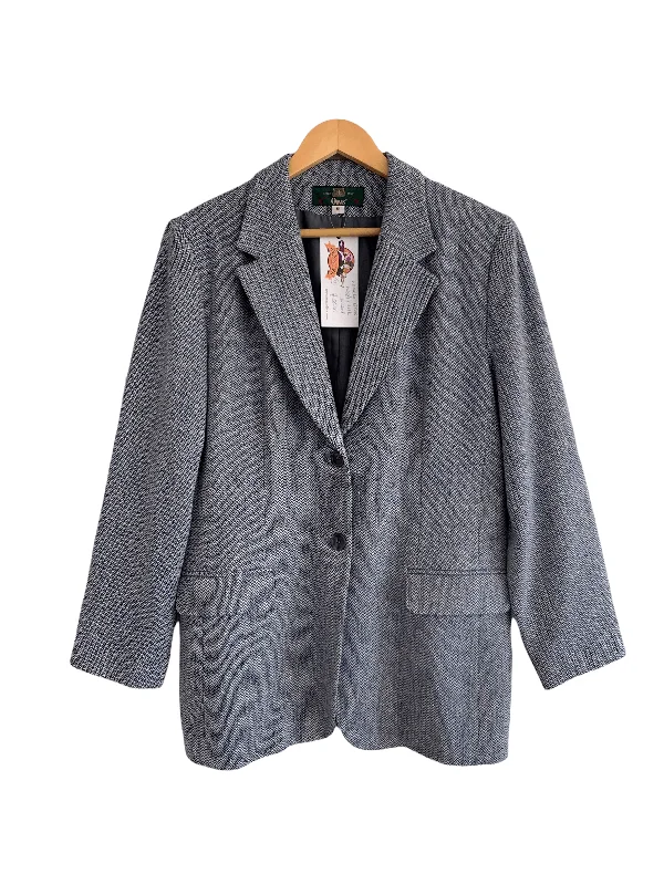 Act Fast Orvis Wool and Silk Single Breasted Jacket Blue UK Size 12
