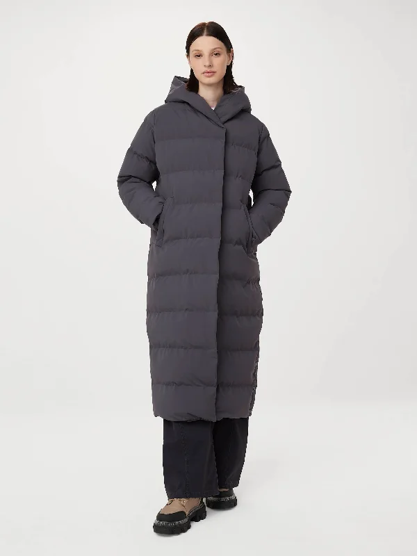 Deal Dash The Highland Long Puffer Coat in Dark Grey
