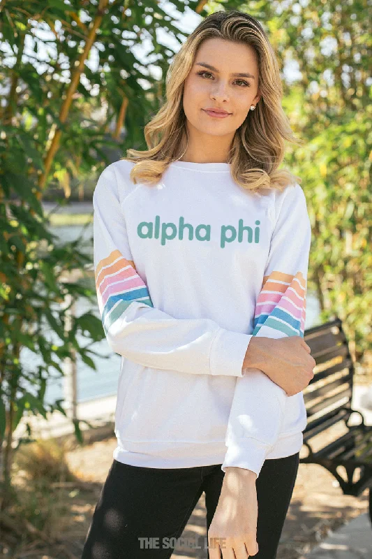 Top Pick Alpha Phi Horizon Raglan Crewneck