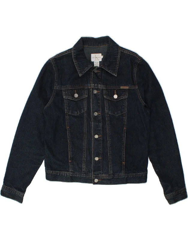 Major Savings CALVIN KLEIN JEANS Womens Denim Jacket UK 14 Medium Navy Blue Cotton