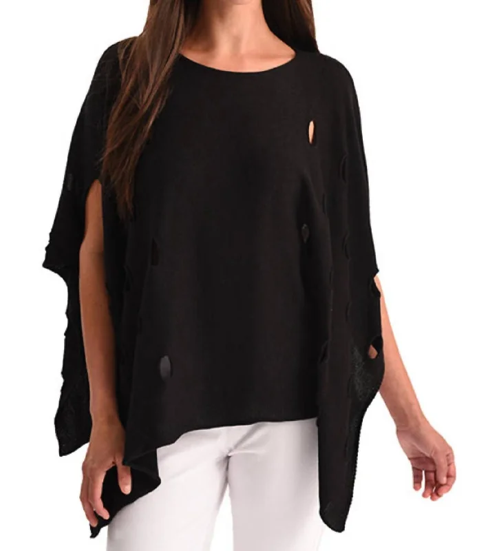 Weekend Bargains Galore Cut Out Poncho In Black