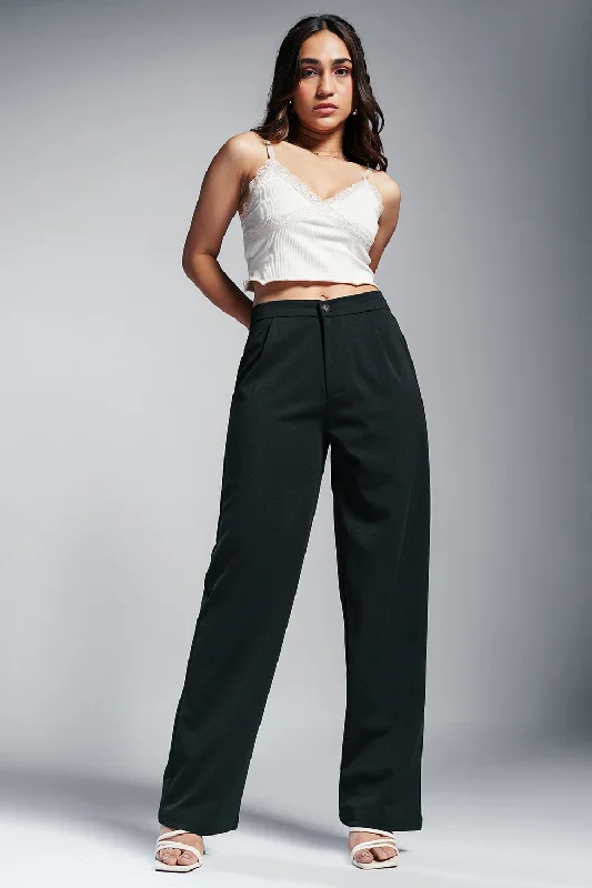 Weekend Discounts to Grab Victorian Black Women's Textured Korean Pants