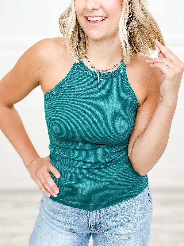 Weekend Discounts Worth Grabbing Vintage High Neck Ribbed Tank
