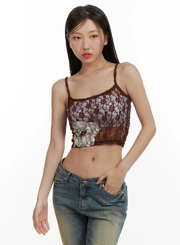 Special Savings Floral Mesh Lace Cami Top CU405